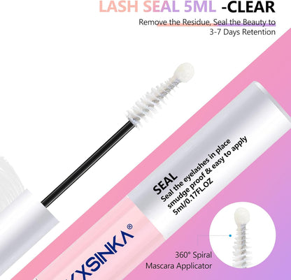 Lash Bond and Seal Lash Glue, Lash Cluster Glue for DIY Eyelash Extension, Strong Hold 72 Hours Eyelash Bond and Seal Waterproof for Sensitive Eyes